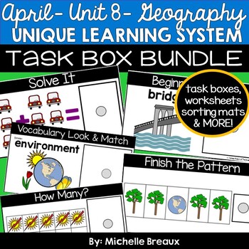 Preview of April Unit 8- Unique Learning System BUNDLE- Geography- Our Changing Land