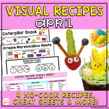 Preview of April Visual Recipes | Cheat Sheets | Speech Therapy | Life Skills