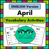 April Vocabulary Activities for Centers {ENGLISH VERSION}