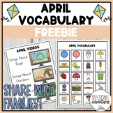 April Vocabulary Freebie for Speech and Language Therapy