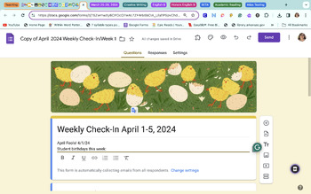 Preview of April Weekly Check-In/Week 1 Spring