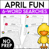 April Word Search Activities for Spring & Earth Day Activities