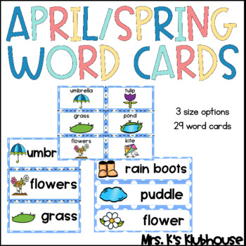 Preview of April Word Wall Words
