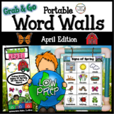 April Word Walls: Life Cycles, Plants, Farm, Earth Day, Sp