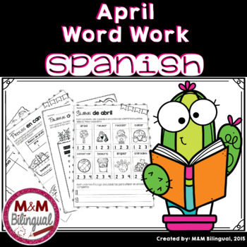 Preview of April Word Work | SPANISH