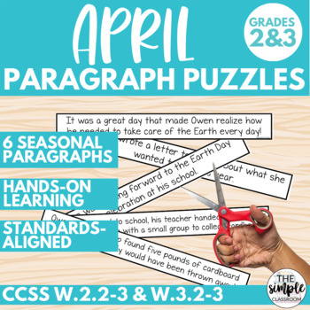 Preview of April Writing Center | Paragraph Writing Lesson | 2nd Grade 3rd Grade