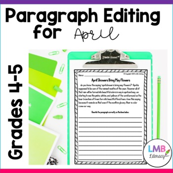 Preview of April Writing: Daily Paragraph Editing Worksheets, Daily Writing