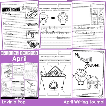 Preview of April Writing Journal Prompts