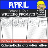 April Writing Picture Prompts | April Journal Prompts with
