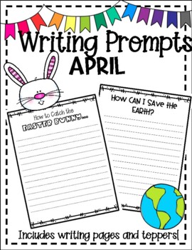 April Writing Prompt, Easter and Earth Day. Writing Prompt Pages for April