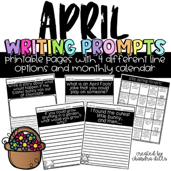 April Printable Writing Prompts by Teaching with Crayons and Curls