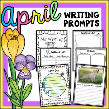 Preview of April Writing Prompts | April Writing Center Activities | Writing Journal