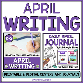 Preview of April Writing Prompts Digital Google Slides For Distance Learning