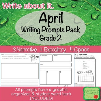 Writing Prompts for Second Graders | April Themes by Carrberry Creations