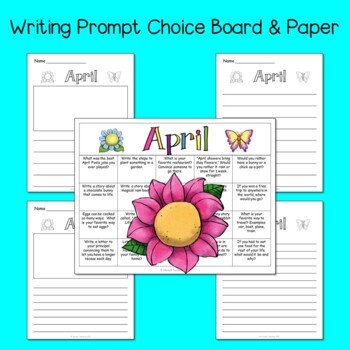 April Writing Prompts: Printable and Digital Google Slides | TPT