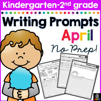 Preview of April Writing Prompts for Kindergarten to Second Grade