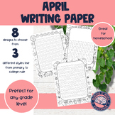 April Writing paper | April Writing Paper with drawing boxes