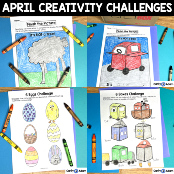 Preview of Spring Creativity Challenges and Earth Day Activities Finish the Picture
