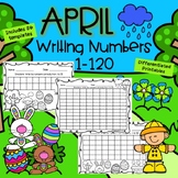 April Writing Numbers 1-120: Spring and Easter NO PREP K-3rd