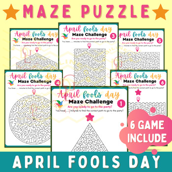 Preview of April fools day Maze logic puzzle Math literacy Game brain break Activity middle