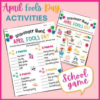 Preview of April fools day Scavenger Hunt craft Game social studies classroom activity 4th