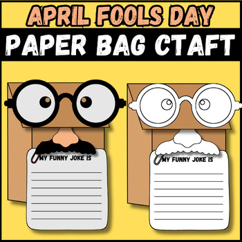 Preview of April fools day paper bag crafts & writing activities | Printable & digital