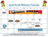 April snack calendar-editable