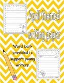 April work on writing paper with word box