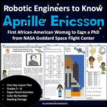 Preview of Aprille Ericsson: Robotic Engineer - Great for a Robotics Substitute Lesson Plan