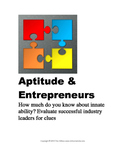 Entrepreneurs and Their Aptitudes: Printable, Q & A, Resea