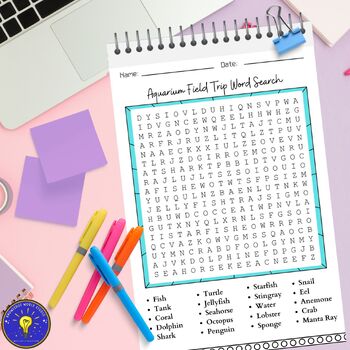 Aquarium Field Trip Activities | Word Search - Coloring Page | TPT