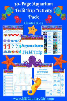 Preview of Aquarium Field Trip Activity Pack
