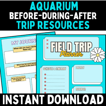 Preview of Aquarium Field Trip Forms & sheets : Permission Slip, Teachers Info Page, Badges
