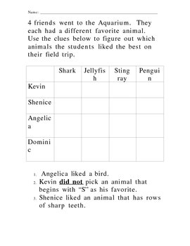 Preview of Aquarium Logic Puzzle