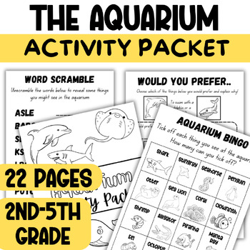 Preview of Aquarium Themed Field Trip Activity Packet with Reflection