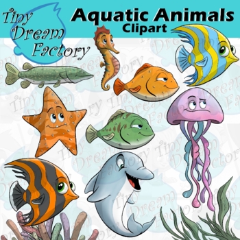 names of all aquatic animals clipart