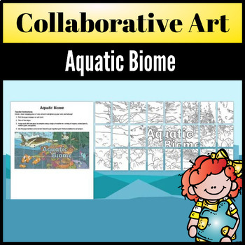 Preview of Aquatic Biome Collaborative Art | Seasonal Collaborative-Childhood day Activity