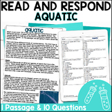 Aquatic Biome Reading Passage Comprehension Questions & Qu