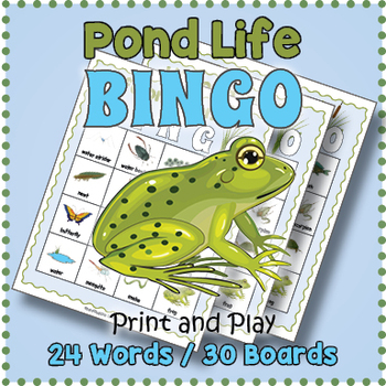 Preview of POND PLANT AND ANIMAL LIFE BINGO - Aquatic Ecosystems Activity - Boards & Cards