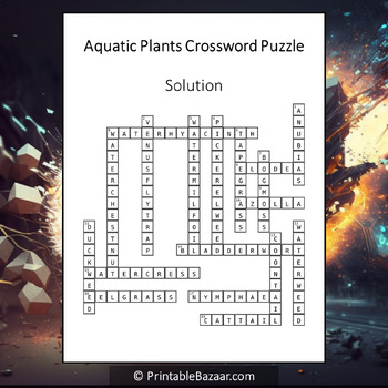 Aquatic Plants Crossword Puzzle Worksheet Activity by Crossword Corner