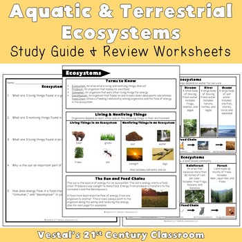 Preview of Aquatic and Terrestrial Ecosystems Study Guide - VA SOL 3.5