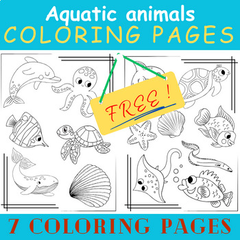 Preview of Aquatic animals Coloring Pages