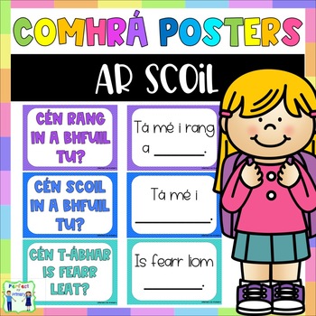 Preview of Ar Scoil - Comhrá Posters - 20 posters, reference sheet and worksheet