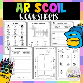 Preview of Ar Scoil Worksheet Pack - Gaeilge worksheets - 10+ activities