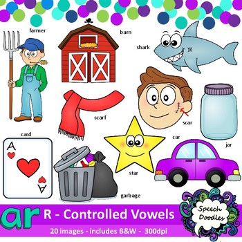 Preview of Ar clipart - R Controlled Vowels clipart - Bossy R clipart