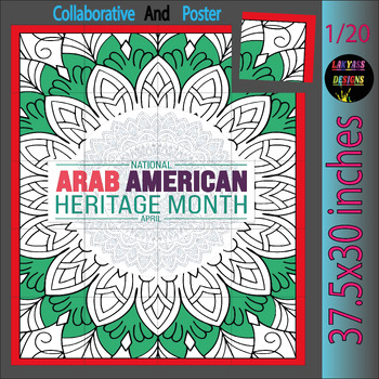 Preview of Arab American Heritage Month Activities Color Bulletin Board Collaborative Craft