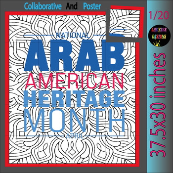 Preview of Arab American Heritage Month Activities Color Bulletin Board Collaborative Craft