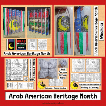 Preview of Arab American Heritage Month Activities Purple Bulletin Board Coloring Craft Art