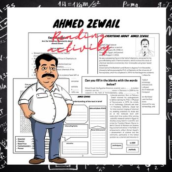 Preview of Arab American Heritage Month Ahmed Zewail  Reading Activity Pack