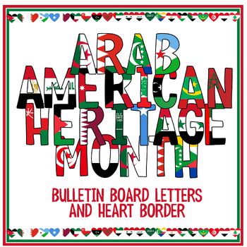 Preview of Arab American Heritage Month Bulletin Board | Arab Country Letters and Flags